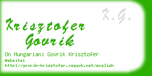 krisztofer govrik business card